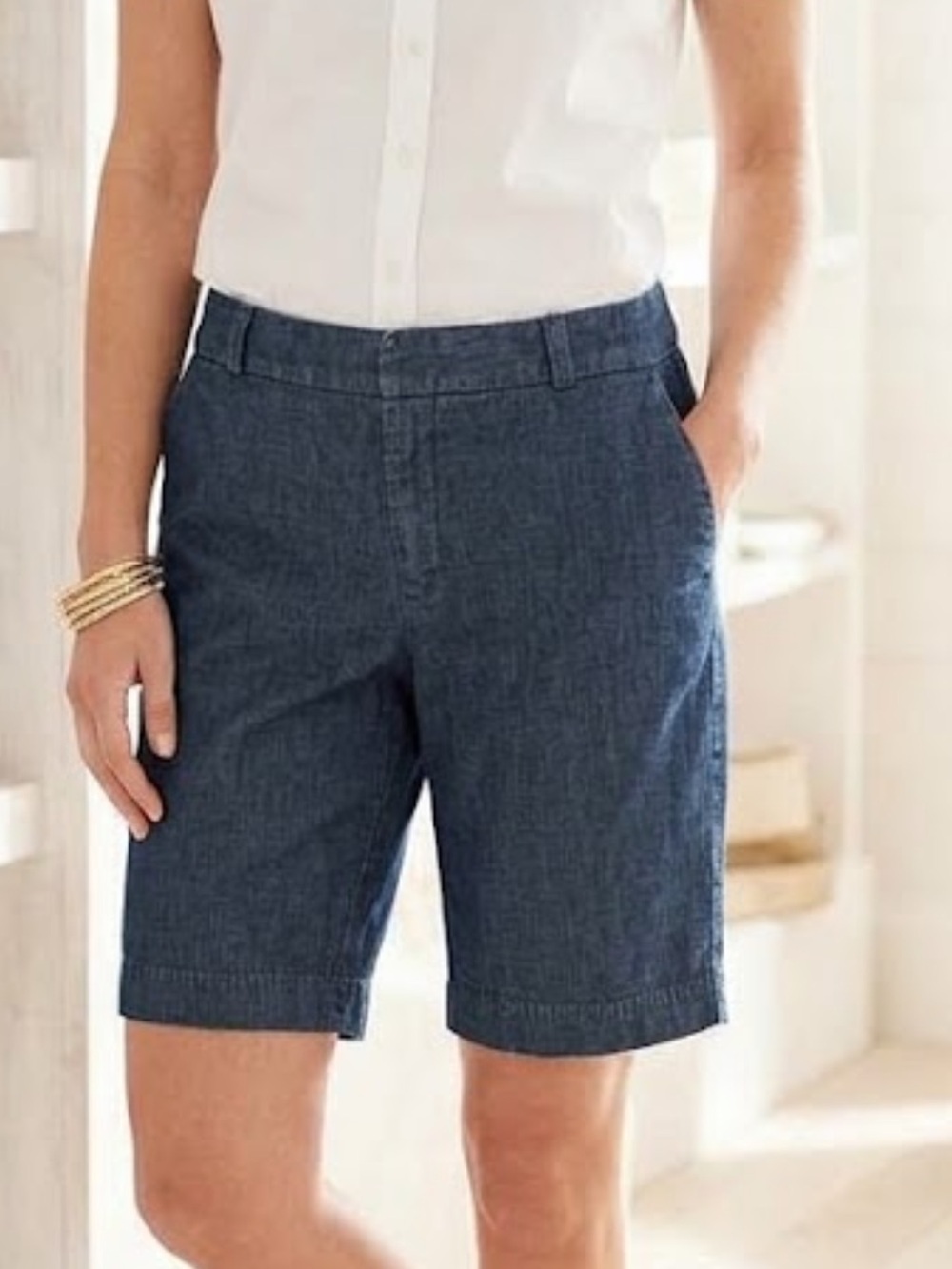 Banana Republic Dark Wash Denim Bermuda Shorts Sz 28/6